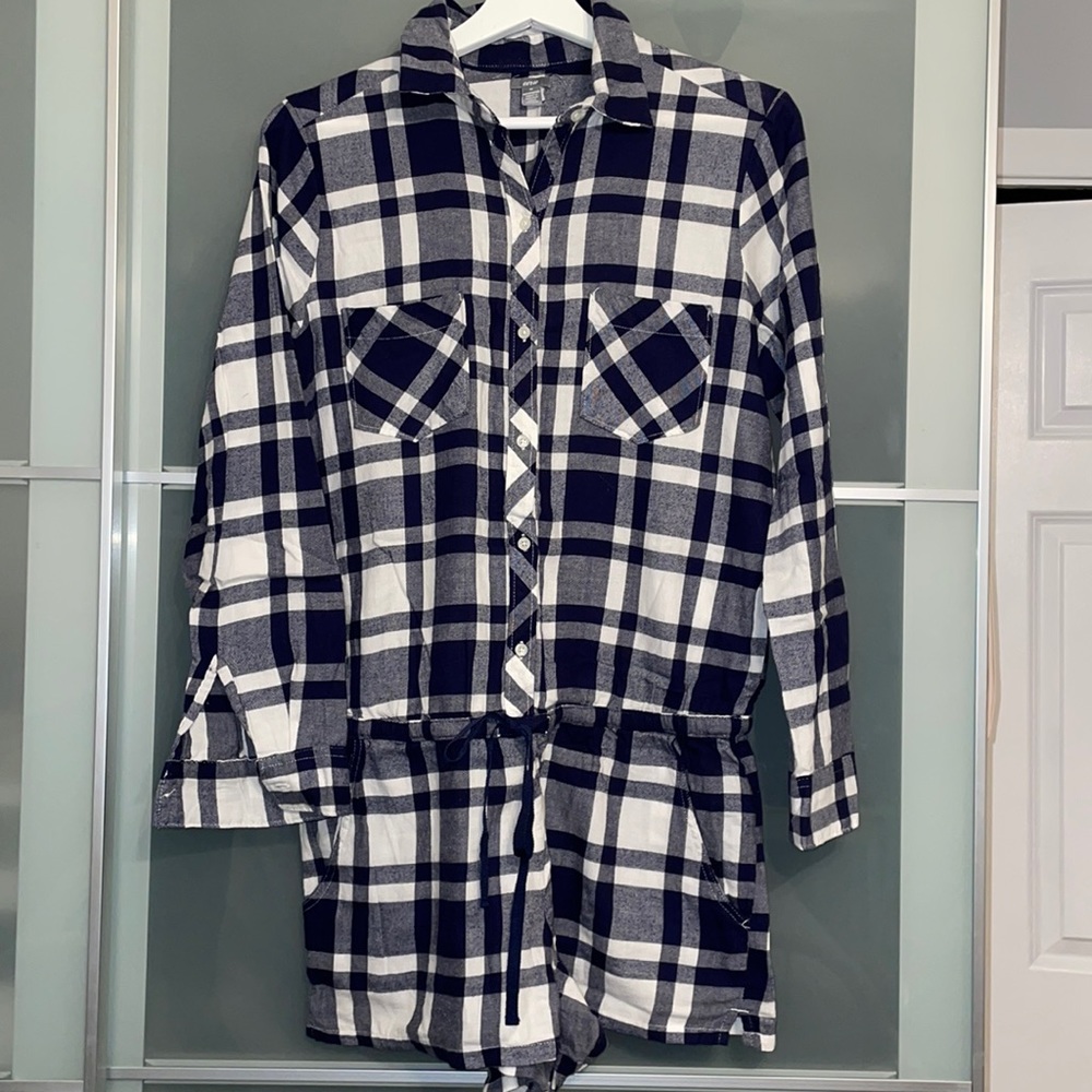 Aerie Romper Plaid Pajama